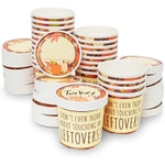 Sparkle and Bash 24 Pack Thanksgiving Leftover Containers with Lids, 12 oz Kraft Paper To-Go Cups for Hot and Cold Food, D...