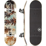 Magneto Skateboard - Beginner Skateboard for Kids - Mini Longboard Shape for Smooth Cruising - 27.5" x 7.75", Palm Trees, ...