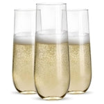 Prestee 48 Pack Plastic Champagne Flutes 9 oz - Stemless Disposable Champagne Flutes for Cocktails Mimosa Bar and Party Su...