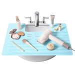 Maplefield Bathroom Sink Cover for Counter Space, Heat Resistant Silicone Sink Mat for Your Beauty Routine, Small Bathroom...