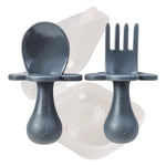 Grabease Baby Feeding Utensils Set - Ergonomic Grip for Self-Feeding - Anti-Choke Collar & Toddler Cutlery Safety - Dishwa...