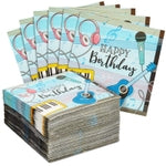 Blue Panda Music Napkins - 100 Pack, 5 x 5 in Folded, Multicolor, 2-Ply - Music Themed Paper Napkins for Birthday & Kids P...