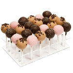 Stockroom Plus Cake Pop Stand - 24-Hole, Clear Acrylic, 9 x 5.9 x 2 in - Cake Pop Holder Rack & Tray - Display for 24 Cake...