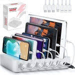 USB Charging Dock - 6-Port Universal Charging Station for Multiple Devices - Multi Device Charger Station - Compatible wit...