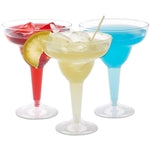 Prestee 50 Clear Plastic Margarita Glasses, 12oz - Heavy Duty Margarita Glasses Disposable for Cinco de Mayo Party Decorat...
