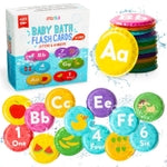 merka Bath Toys Flash Cards - 36-Pc Multicolor 2.25-Inch Foam Alphabet & Number Cards - Waterproof Bath Time Toddler Learn...