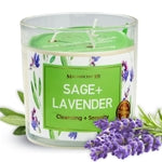MAGNIFICENT 101 Long Lasting Lavender Sage Scented Smudge Candle - 14 oz - 56 Hour Burn Time - Natural Soy Wax Candle for ...