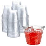 Prestee Clear Plastic Cups – 9oz Disposable PET Water, Wine, and Drink Glasses – Crystal Clear, Durable, Practical Party C...