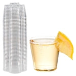 Prestee Disposable Shot Glasses 1 oz - 100 Pack Clear Plastic Shot Glasses for Party, Mini Jello Shot Cups, Small Plastic ...