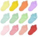 CozyWay Baby & Toddler Socks - Ankle Cotton Comfort - Non-Slip Grips & Multicolor Pairs for Toddlers - Baby Socks for Girl...