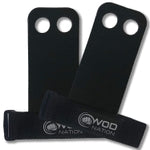 WOD Nation Barbell Gymnastics Grips for Pull-up Training - Black, Large - Leather Pull-Up Palm Grips & Kettlebell Hand Pro...