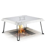 Maplefield Stainless Steel Fire Pit Heat Deflector – Outdoor Heat Shield for Tabletop & Camping Stove