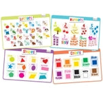 Merka 4 Pack Educational Placemat for Kids & Toddlers, Reusable, Washable Mat with Secure Grip Back for Dining Table, Lear...