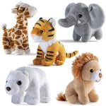 PREXTEX Safari Friends Stuffed Animal Gift Set - 5 Small Plush (Giraffe, Tiger, Lion, Polar Bear, Elephant) Zoo Animals - ...