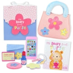 Tickle & Main My Beary First Purse Playset Baby Girl Purse - 9-Piece Faux Leather Pink Ages 1+ - Storybook & Accessories f...