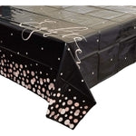 Sparkle and Bash 18th Birthday Disposable Plastic Tablecloth - 54 x 108 in, Pack of 3, Black Polka Dot Plastic Table Cover...