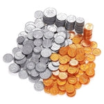 Pack of 250 Play Coin Set - Includes 10 Half-Dollars, 40 Quarters, 50 Dimes, 50 Nickels, 100 Pennies Fake Plastic Coins - ...