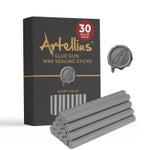 Artellius Sealing Wax Bars - 30 Pack, 4" x 0.3", Silver - Flexible Odorless Resin for Envelopes & Wax Seal Kit Projects - ...