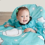 grabease Allover Waterproof Bib for Self-Feeding Infants and Toddlers, Machine Washable, Ages 6-24 Months, Teal - Baby Bibs