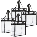 Juvale Stadium Approved Clear Tote - Venue Entry Ready Clear Stadium Bag - PVC Waterproof & Zipper on Plastic Tote Bag - T...