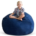 Creative QT Stuff ’n Sit Large 33’’ Bean Bag Storage Cover for Stuffed Animals & Toys, Giant Beanbag Chair for Kids Ages 3...