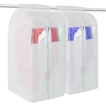 Stockroom Plus 2 Pack Zippered Garment Bags for Hanging Clothes, White Dry Cleaning Bags for Closet Storage (20 x 24 x 54 In)