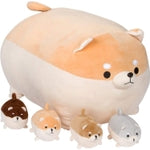 PixieCrush Stuffed Dog Toy - Cute Plushies Shiba Inu Mommy with 4 Puppies - Adorable Plush Pillow for Imaginative Play - P...