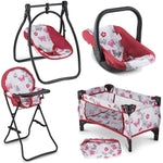 Litti Pritti 18-Inch Baby Doll Nursery Playset - Baby Doll Accessories Set with Swing, Crib, High Chair, and Carrier - Bab...