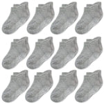 CozyWay Baby & Toddler Socks with Grippers Non Slip Ankle Grip Socks For Boys and Girls - Comfy Soft Cotton 0-6 Months Gra...