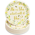 Sparkle and Bash Bee Theme Paper Plates - 7-inch, Gold & Yellow, 48 Pack - Use as Baby Shower & Gender Reveal Party Plates...