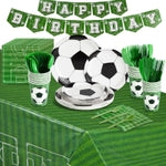 BLUE PANDA 171-Piece Soccer Party Decoration Set - Serves 24, Green Soccer Ball Pattern - Includes Cups, Plates & Napkins ...