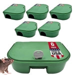 Exterminators Choice - 6 Pack Rat Bait Station Boxes with 1 Key - Heavy Duty Mouse Trap Holder - Great for Catching Rats a...