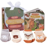 Tickle & Main Registry Gift Set - 5 Pieces, Forest Friends, 0-12 Months - Baby Socks Newborn & Hello Forest Board Book - N...
