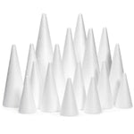 Bright Creations Foam Cones for Crafts - Foam Trees for Crafts & Floral Cones for Flowers - 18-Pack, White, 4-12 in