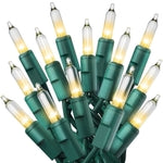 PREXTEX 50 Count Clear Christmas Tree Lights - 10 ft Warm Fairy String Lights with Green Wire - Indoor and Outdoor Mini Li...