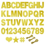 Make Your Own Banner Kit - 130-Piece, Gold Glitter, 5-Inch Characters - DIY Banner Kit with Glitter String Letters for Bir...