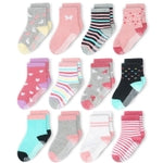 CozyWay Toddler Socks with Grippers - Grippy Cotton Ankle Socks for Toddlers Girls & Boys - 3T-5T, Pink/Gray Multicolor, 1...