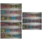 Bright Creations Cursive Alphabet Wall Strip - Numbers Bulletin Board Borders for Classroom Wall - Pack of 9 – Chalkboard ...