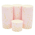 Sparkle and Bash Tulip Cupcake Liners - Pink & Gold Baking Cups - Baby Shower Snack Cups - Birthday Cupcake Wrappers - Pac...