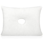 Impresa Firm Memory Foam Pillow with Ear Hole - 14 x 19 in, White Side Sleeper Pillow Support & Ear Pressure Relief - Incl...