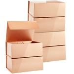 Stockroom Plus Bridesmaid Gift Boxes - Set of 6, 9.5 x 7 x 4 in, Rose Gold - Hidden Magnetic Closure & Lids for Bridesmaid...