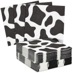BLUE PANDA 100 Pack Cow Print Napkins for Farm Animal Birthday Party Supplies (2-Ply, 6.5 x 6.5 in)