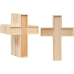 Genie Crafts Unfinished Wooden Cross Cutouts - DIY Craft & Party Decor - Sunday School Crafts & Church Decor - Blank Canva...