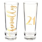 Blue Panda Novelty Shot Glasses for 21st Birthday Party, Finally 21 (2 oz, 2 Pack)