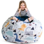 Creative QT Stuff ’n Sit Extra Large 38’’ Bean Bag Storage Cover for Stuffed Animals & Toys, Giant Beanbag Chair for Kids ...