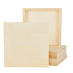 Bright Creations Art Supplies Wood Panels for Painting - 10x10 In, 0.83 In Cradle Depth, Unfinished, Pack Of 6 - Cradle Bo...