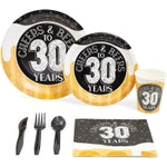 Sparkle and Bash 168-Piece 30th Birthday Party Tableware Set - Beer Party Paper Plates & Napkins - Beer & Cheers 9-Ounce C...