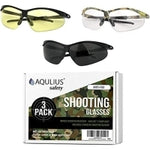 Aqulius Shooting Glasses - 3 Pack, Multicolor & Black - Ballistic Eye Protection & Tinted Safety Glasses for Unisex Adults...