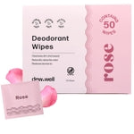 Dew Well Deodorant Wipes - Individually Wrapped Armpit Wipes - Aluminum Free Body Sheets with Natural Extracts - Rose Towe...
