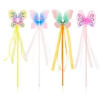 Blue Panda Princess Fairy Butterfly Wands, Ballerina Birthday Party Favors (12 Pack), For Ages 3-14
